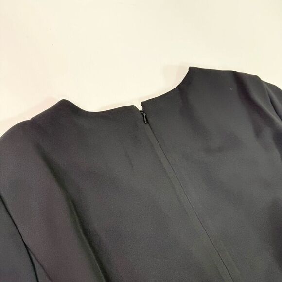 Ann Taylor Dress Womens 16 Black Short sleeve A Line Flare Crewneck Mature - Picture 10 of 11